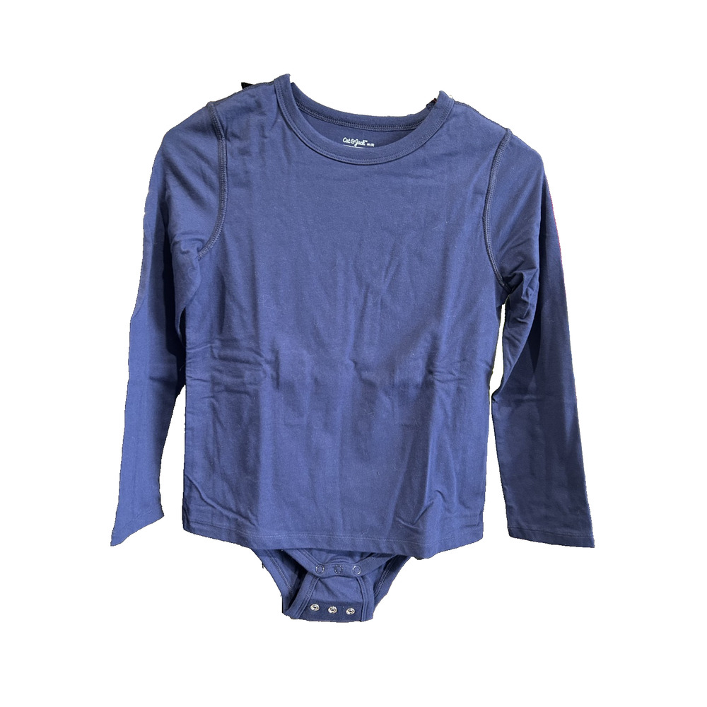 Cat & Jack Long Sleeve Bodysuit Navy Blue, Girls- Size 4/5 -NWT, 2 for $20